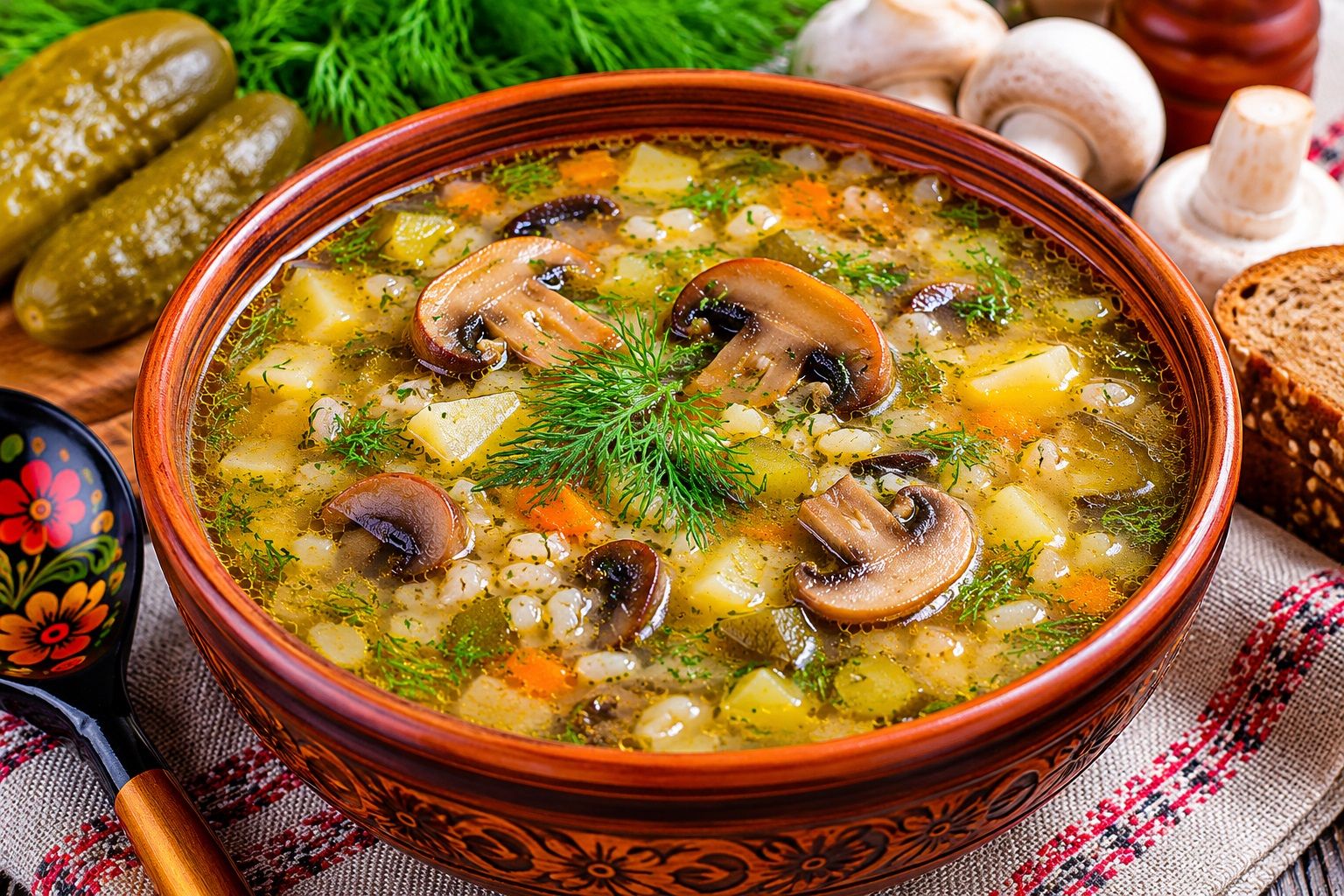 Гөмбәле рассольник рецепты